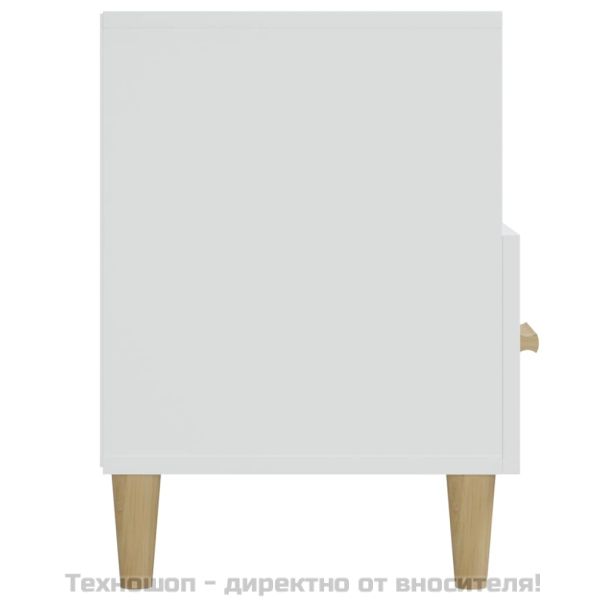 ТВ шкаф, бял гланц, 102x36x50 см, инженерно дърво