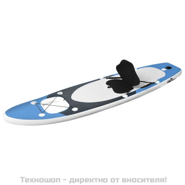 Комплект надуваем стендъп падълборд, морско синьо, 360x81x10 см