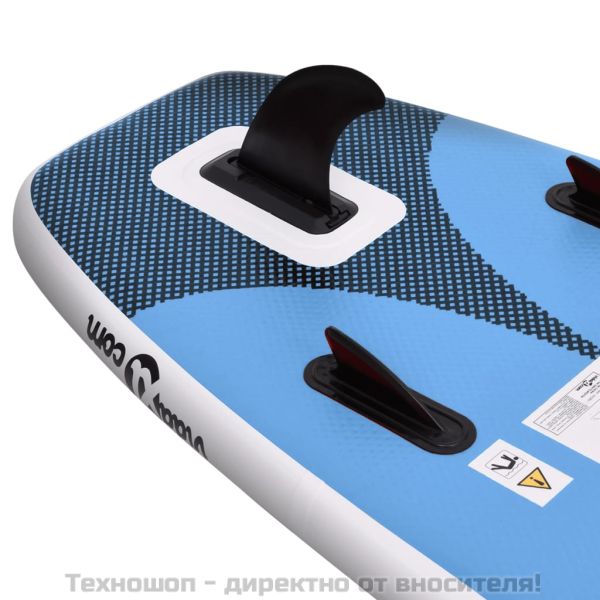 Комплект надуваем стендъп падълборд, морско синьо, 360x81x10 см