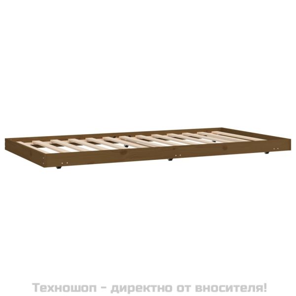 Рамка за легло, меденокафява, 100x200 см, бор масив