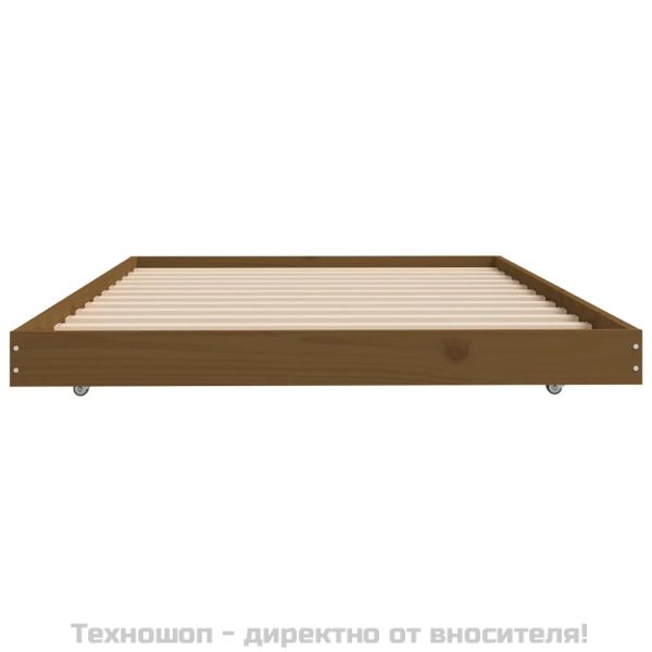 Рамка за легло, меденокафява, 100x200 см, бор масив