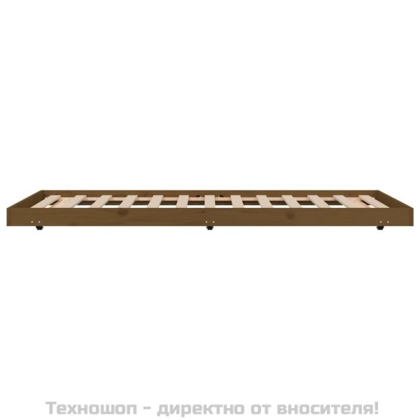 Рамка за легло, меденокафяво, 80x200 см, борово дърво масив
