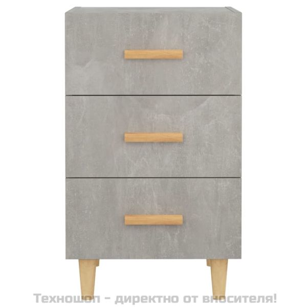 Нощно шкафче, бетонно сиво, 40x40x66 см, инженерно дърво