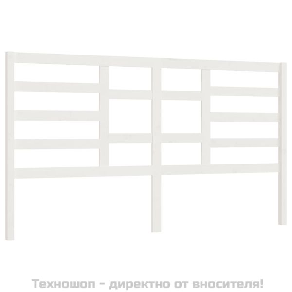 Горна табла за легло, бяла, 206x4x104 см, бор масив
