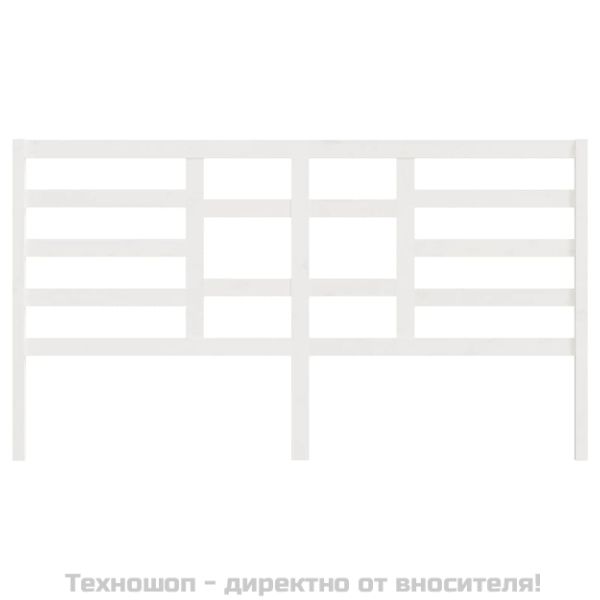 Горна табла за легло, бяла, 206x4x104 см, бор масив