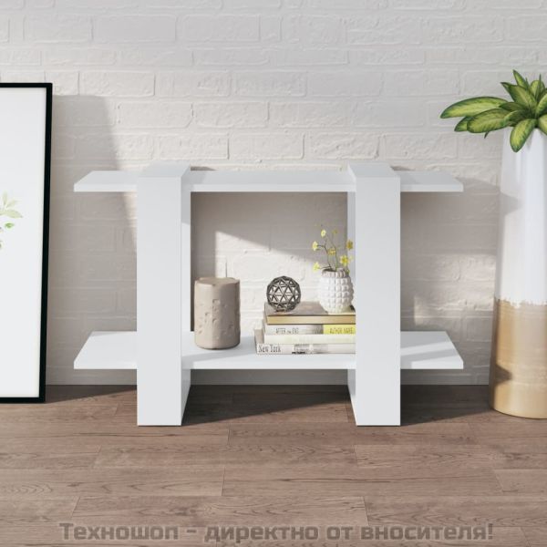 Библиотека/разделител за стая, бяла, 80x30x51 см