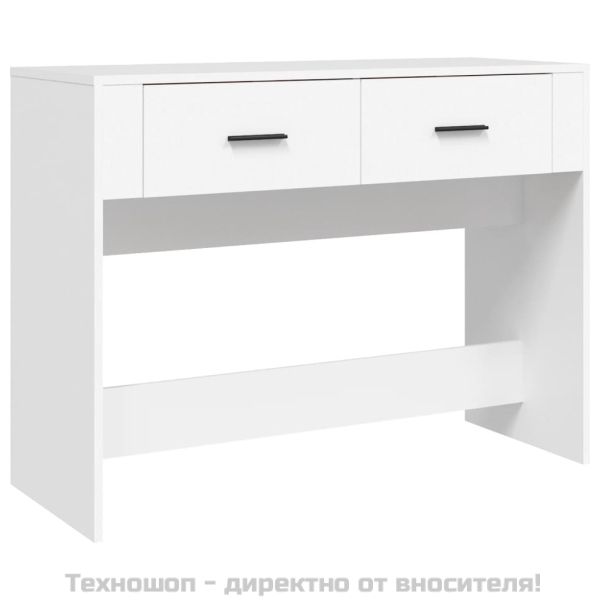 Конзолна маса, бяла, 100x39x75 см, инженерно дърво
