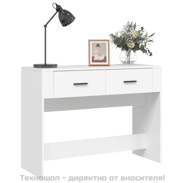 Конзолна маса, бяла, 100x39x75 см, инженерно дърво