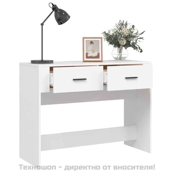 Конзолна маса, бяла, 100x39x75 см, инженерно дърво