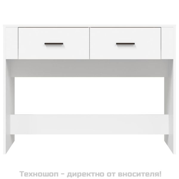 Конзолна маса, бяла, 100x39x75 см, инженерно дърво