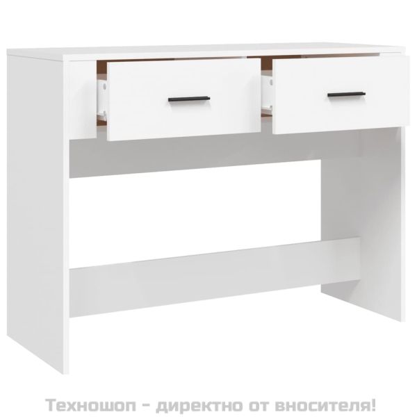 Конзолна маса, бяла, 100x39x75 см, инженерно дърво