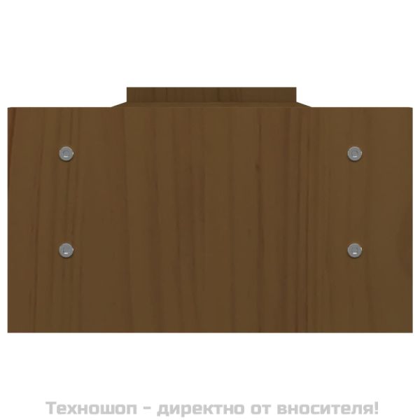 Поставка за монитор, меденокафява, 100x27x15 см, бор масив
