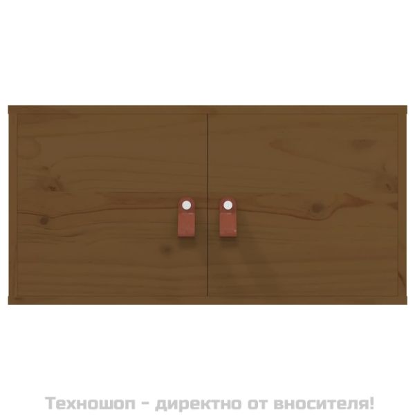 Стенен шкаф, меденокафяв, 60x30x30 см, борово дърво масив