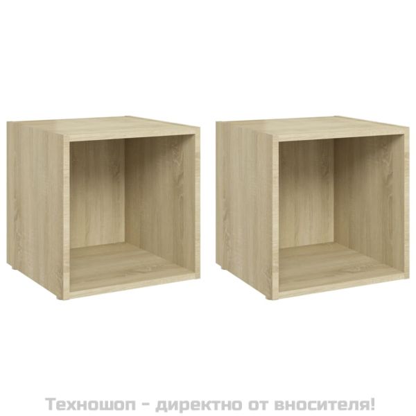 ТВ шкафове, 2 бр, дъб сонома, 37x35x37 см, инженерно дърво