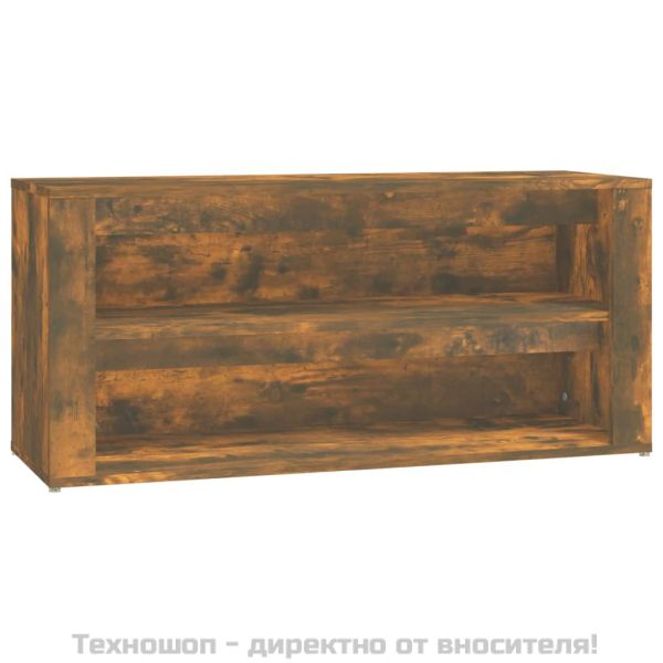 Шкаф за обувки, опушен дъб, 100x35x45 см, инженерно дърво