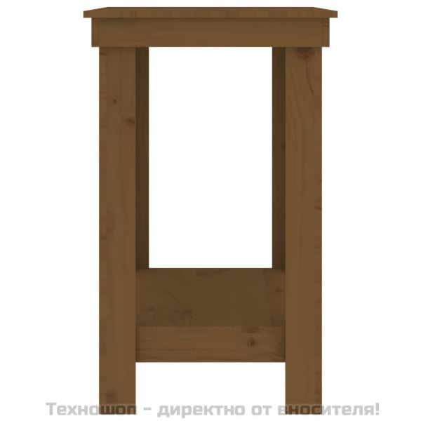 Работна маса меденокафява 80x50x80 см борово дърво масив