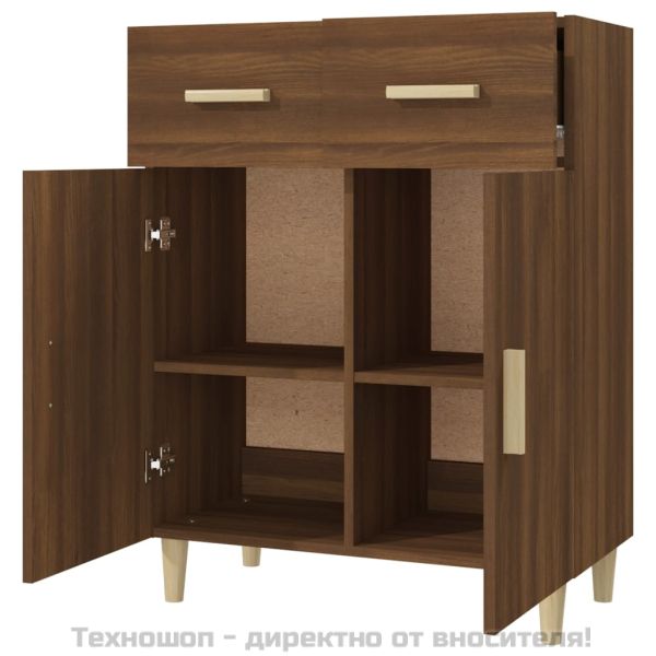 Сайдборд, Кафяв дъб, 69,5x34x89 см, инженерно дърво