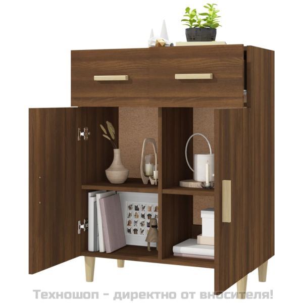 Сайдборд, Кафяв дъб, 69,5x34x89 см, инженерно дърво