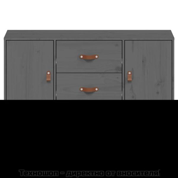 Сайдборд, сив, 110x40x78 см, бор масив