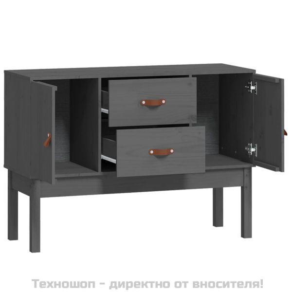 Сайдборд, сив, 110x40x78 см, бор масив
