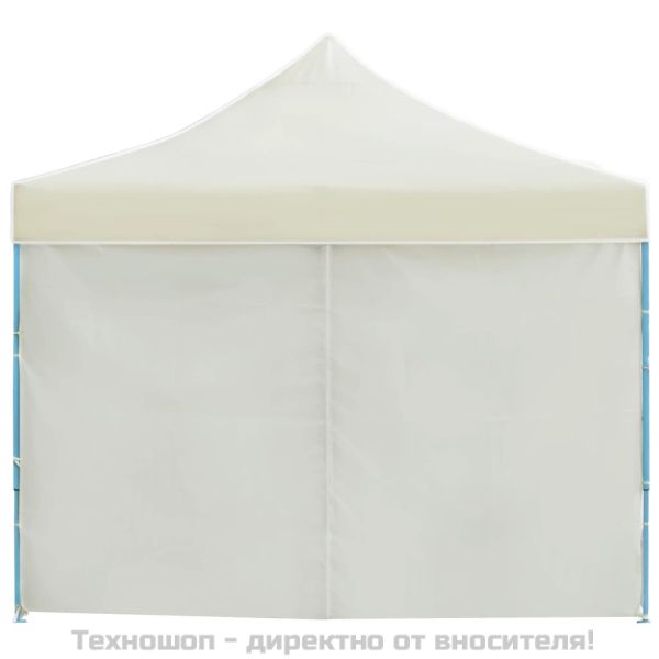 Сгъваема шатра с 8 странични стени, 870x291x315 см, кремава