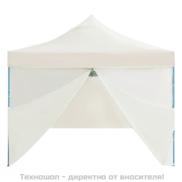 Сгъваема шатра с 8 странични стени, 870x291x315 см, кремава