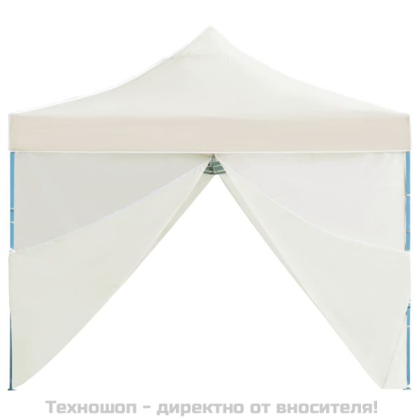 Сгъваема шатра с 8 странични стени, 870x291x315 см, кремава