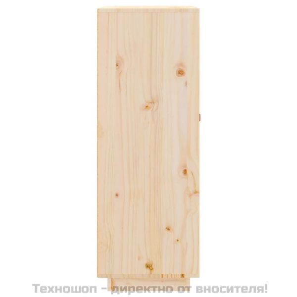 Шкаф за вино, 45x34x100 см, борово дърво масив