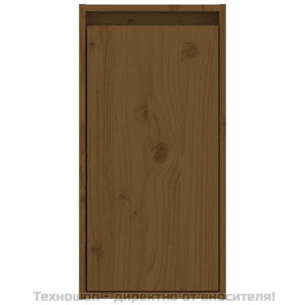 Стенен шкаф, меденокафяв, 30x30x60 см, борово дърво масив