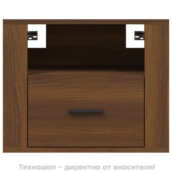 Нощни шкафчета за стенен монтаж, 2 бр, кафяв дъб, 50x36x40 см