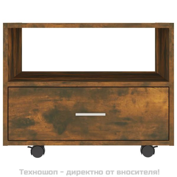 Кафе маса, опушен дъб, 55x55x40 см, инженерно дърво