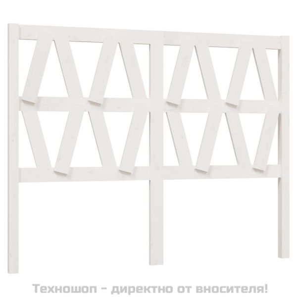 Горна табла за легло, бяла, 156x4x100 см, бор масив