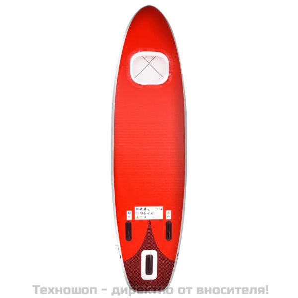 Комплект надуваем стендъп падълборд, червен, 360x81х10 см