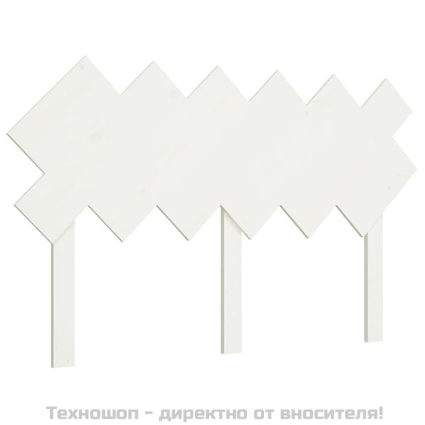 Горна табла за легло, бяла, 132x3x81 см, бор масив