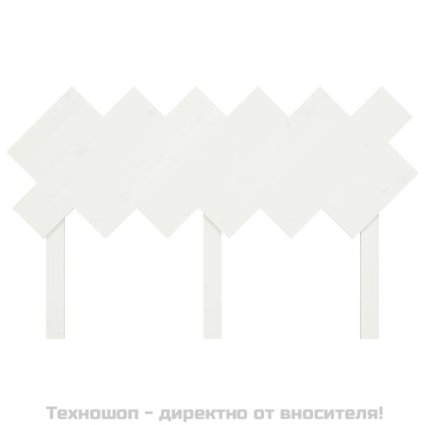 Горна табла за легло, бяла, 132x3x81 см, бор масив