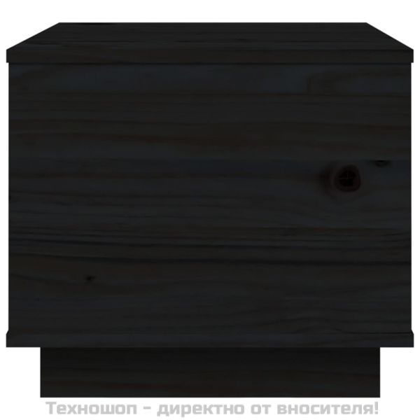 Кафе маса, черна, 40x50x35 см, борово дърво масив