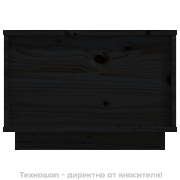 Кафе маса, черна, 40x50x35 см, борово дърво масив