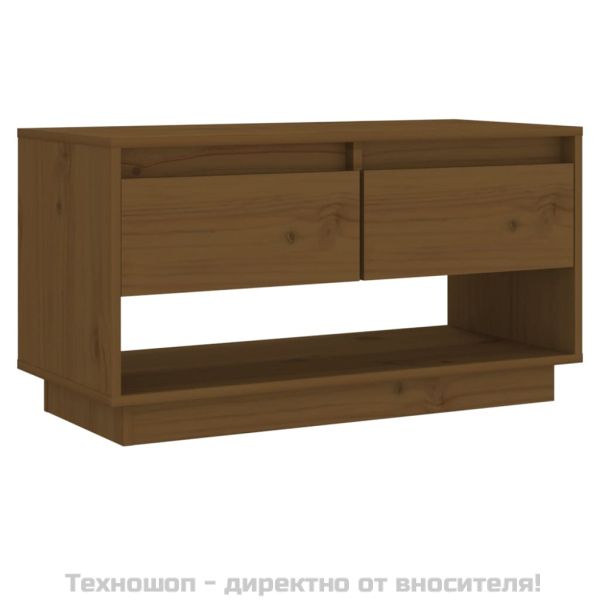 ТВ шкаф, меденокафяв, 74x34x40 см, бор масив