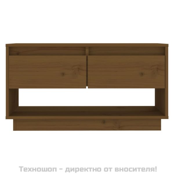 ТВ шкаф, меденокафяв, 74x34x40 см, бор масив