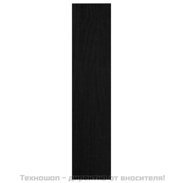 Библиотека/разделител за стая черна 100x30x135,5 см бор масив