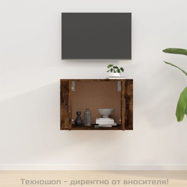 ТВ шкаф за стенен монтаж, oпушен дъб, 57x34,5x40 см