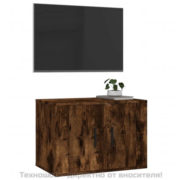 ТВ шкаф за стенен монтаж, oпушен дъб, 57x34,5x40 см