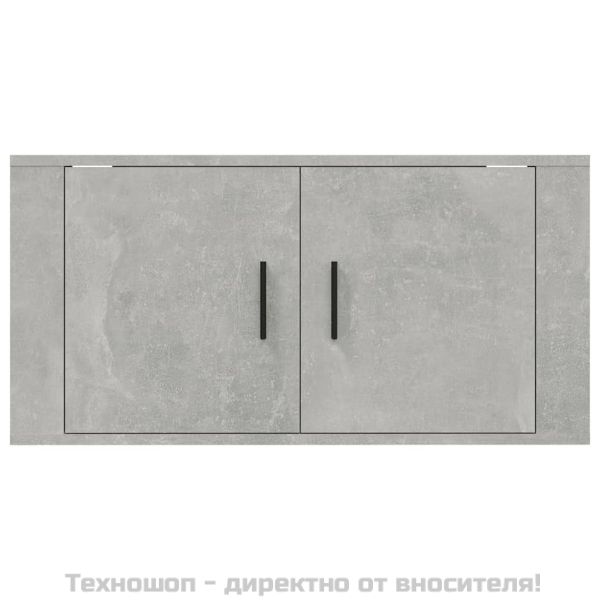 ТВ шкаф за стенен монтаж, бетонно сиво, 80x34,5x40 см