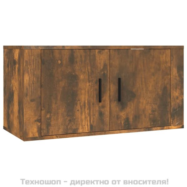 ТВ шкаф за стенен монтаж, oпушен дъб, 80x34,5x40 см