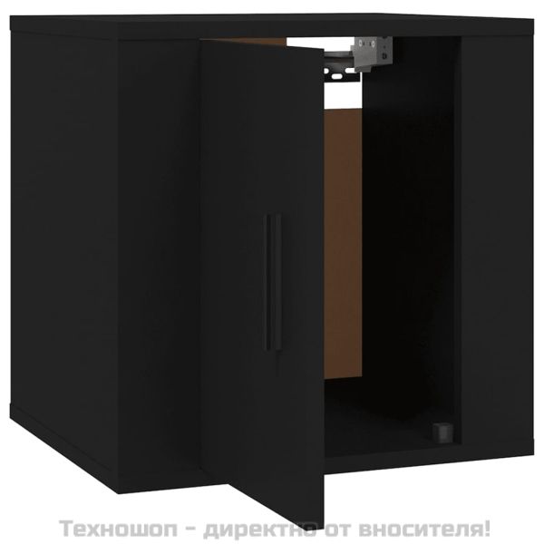 ТВ шкафове със стенен монтаж, 2 бр, черни, 40x34,5x40 см