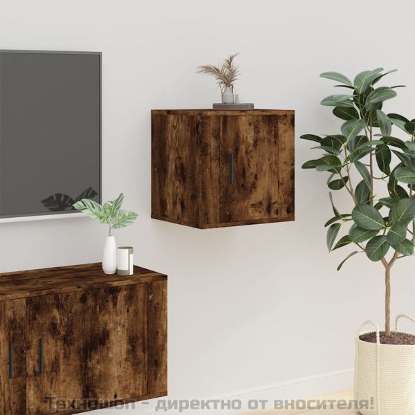 ТВ шкаф за стенен монтаж, опушен дъб, 40x34,5x40 см