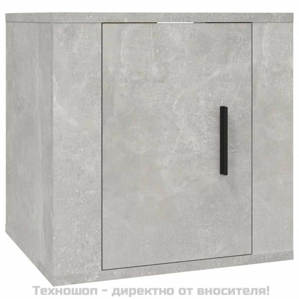 ТВ шкаф за стенен монтаж, бетонно сиво, 40x34,5x40 см