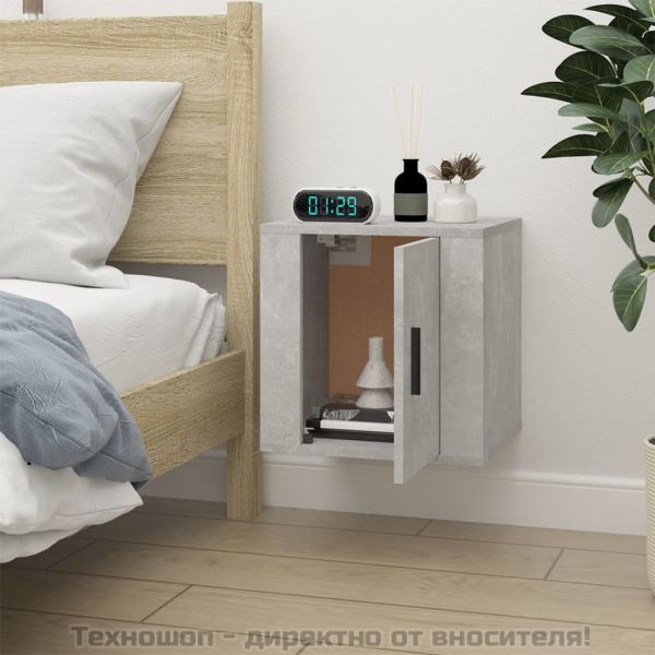 ТВ шкаф за стенен монтаж, бетонно сиво, 40x34,5x40 см