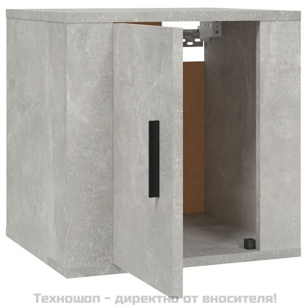 ТВ шкаф за стенен монтаж, бетонно сиво, 40x34,5x40 см
