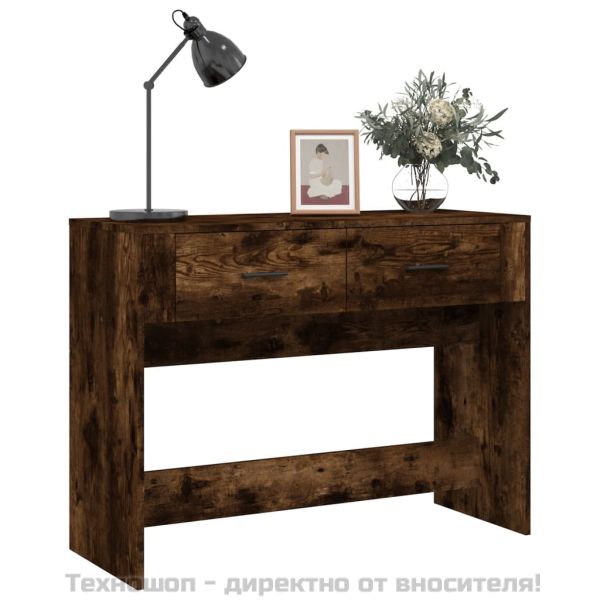 Конзолна маса, опушен дъб, 100x39x75 см, инженерно дърво